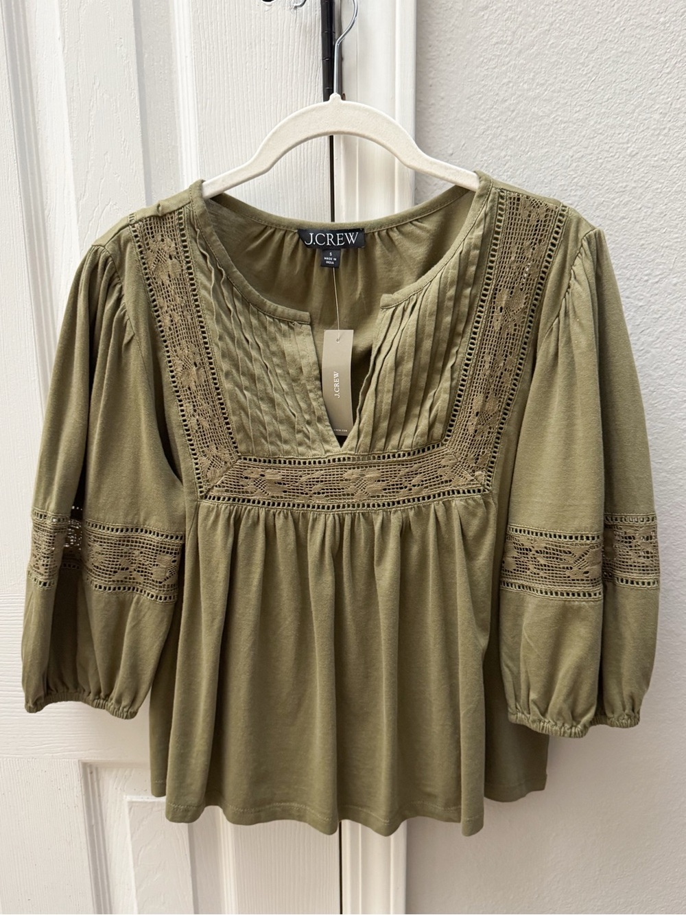 NWT J. CREW OLIVE GREEN TOP SMALL